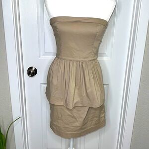 BCBG MAXAZRIA Tiered Ruffle Boho Y2K Beach Dirty Dancing Strapless Mini Dress